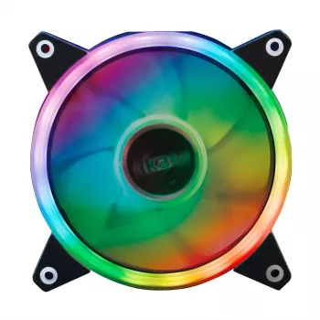Akasa Vegas R7 120mm RGB LED Fan, 500-1500 RPM, 41.9 CFM, 23.8 dB(A), PWM, 4-Pin RGB, ASUS Aura Sync, MSI Mystic Light Sync, Gigabyte Fusion