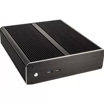 Akasa Euler M A-ITX19-M1BV2 Mini-ITX HTPC Case - Fanless, Aluminum, Black