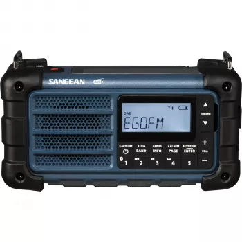 Sangean MMR-99 DAB Blue Emergency Crank Solar Radio with Bluetooth