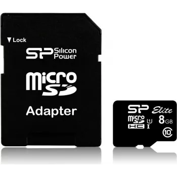 Silicon Power Elite 8GB microSDHC UHS-I Memory Card Class 10