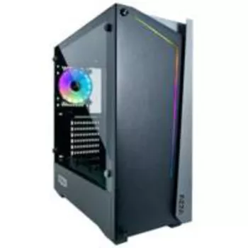 AZZA Apollo 430B-DF2 Gaming Mid Tower ATX Case, Steel Front, Black, 1x Digital RGB, Retail