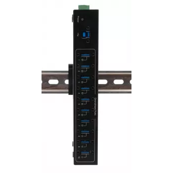 Exsys USB 3.2 Gen 1 10-Port Metal Hub with DIN-Rail Kit, VIA VL811+ Chipset, 5 Gbps, 5V/4A Power Adapter, 1.8m Cable