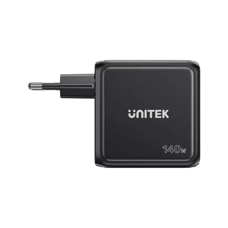 UNITEK GaN Charger with Display 140W 3xUSB-C 1xUSB-A PD3.0 QC4.0 Black