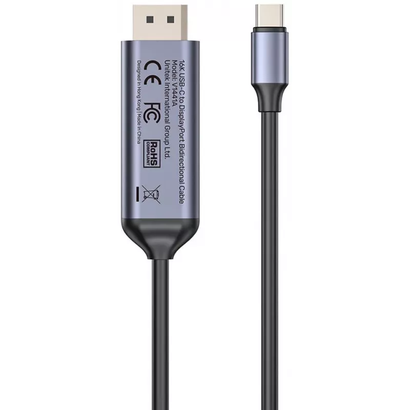 UNITEK Bidirectional USB-C to DisplayPort Cable 16K 80Gbps HDR 1.8m