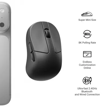 Keychron M4-A1 PixArt 3395 1K Wireless Gaming Mouse Black