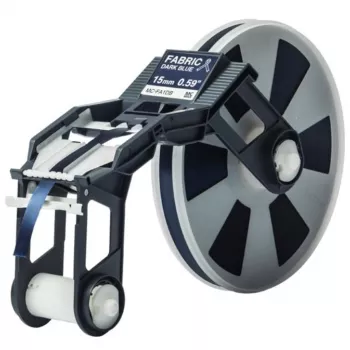 Brother MCFA1DB Fabric Iron-On Label Tape - Dark Blue on White - 15mm x 3m