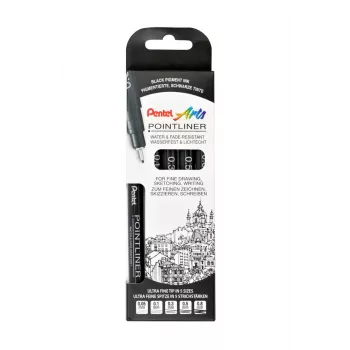 Pentel Pointliner fineliner set, black