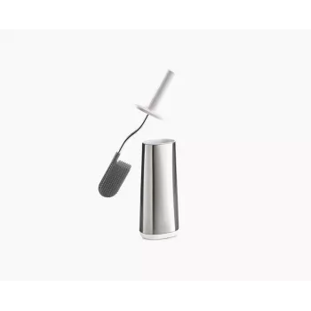Joseph Joseph Flex 70517 Stainless Steel Toilet Brush with Silicone Head, Silver/Grey