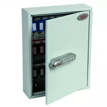 Phoenix Safe KC0601E Key Cabinet - Grey - 42 Hooks - Electronic Lock - Wall Mountable - 270 x 80 x 350 mm