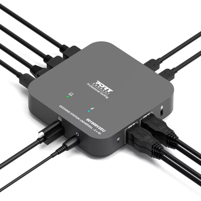 PORT Designs Universal Docking Station - 2 x 4K 2 HDMI with Power Supply - EU