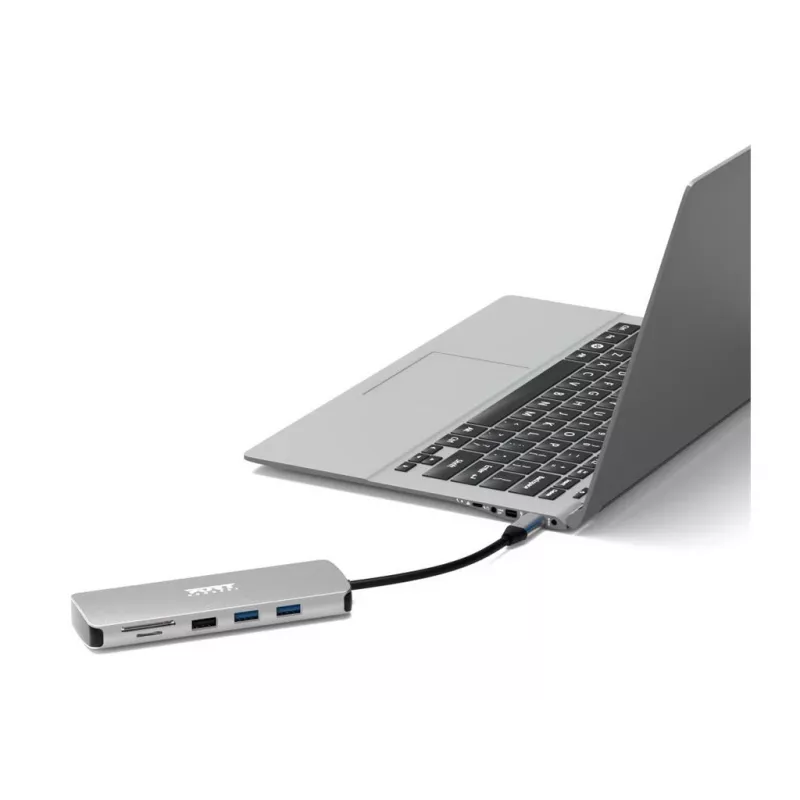 PORT Designs USB-C 9-in-1 Docking Station with 4K HDMI and 85W PD - Space Grey