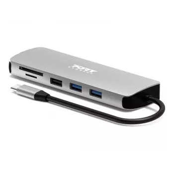 PORT Designs USB-C 9-in-1 Docking Station with 4K HDMI and 85W PD - Space Grey