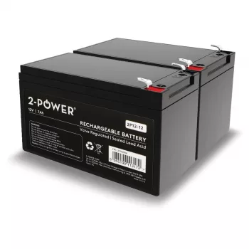 2-POWER BUN0248A VRLA Sealed Lead-Acid Battery Kit (2-Pack) - 12V 12Ah 12000mAh - Black - Replaces RBC6
