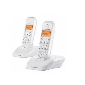Motorola S1202 DECT Cordless Phone Set of 2 White