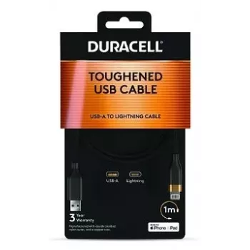 DURACELL 1m USB-A to Lightning Cable White MFi Certified