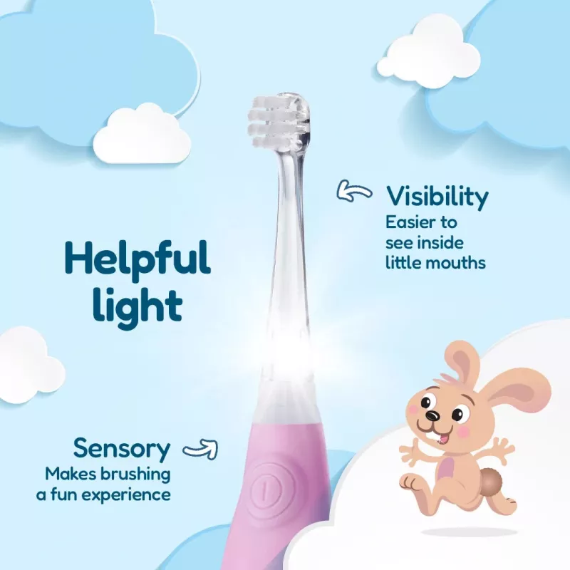 BRUSH-BABY Baby Sonic Sonic Toothbrush 0-3 Years Pink
