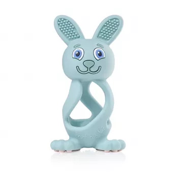 BRUSH BABY Bobbie Bunny Teether Baby Teething Toy Eucalyptus Green