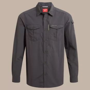 Craghoppers NosiLife Adventure LS Shirt III - Black Pepper, Size M