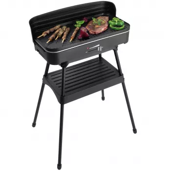 FRITEL Starter BBQ 2246 Electric Barbecue with Stand, 2200 W, Black