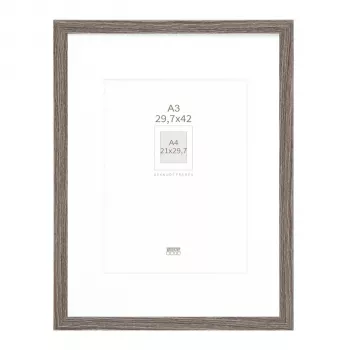 Deknudt S66KH3 P1 DIN A3 29.7x42 cm Wood Grey Picture Frame with White Passepartout