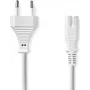 Nedis Power Cable - Euro Male to IEC-320-C7, 3.00 m, Straight, Flat, PVC, White