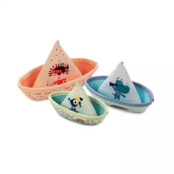 Lilliputiens Jungle 3 Boats Bath Toy Set