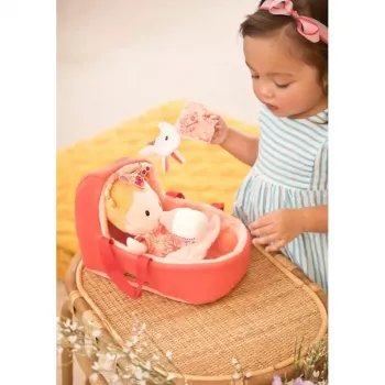 Lilliputiens Lena Baby Doll Set with Carrycot, Comforter and Milk Bottle