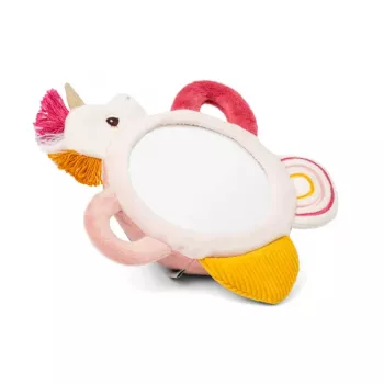 Lilliputiens Activity Mirror Lena the Unicorn with Handles, Sensory Toy for Babies 3m+