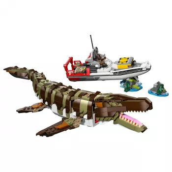 LEGO Jurassic World 76974 Mission on the Boat and Mosasaurus Model