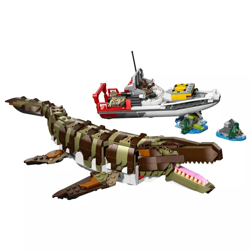 LEGO Jurassic World 76974 Mission on the Boat and Mosasaurus Model
