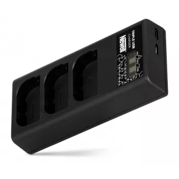 Newell CD-USB-C Triple-Channel Charger for Canon LP-E6 Batteries