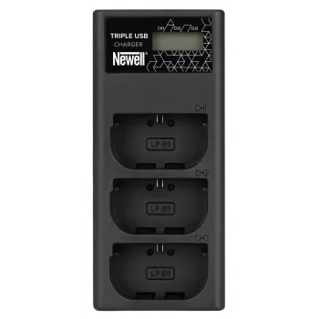 Newell CD-USB-C Triple-Channel Charger for Canon LP-E6 Batteries