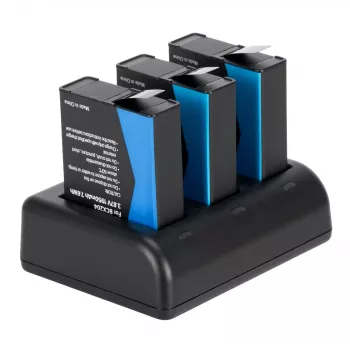 Newell Triple-Channel Charger SDC-USB-C and 3 BCX-204 Batteries for DJI Osmo Action