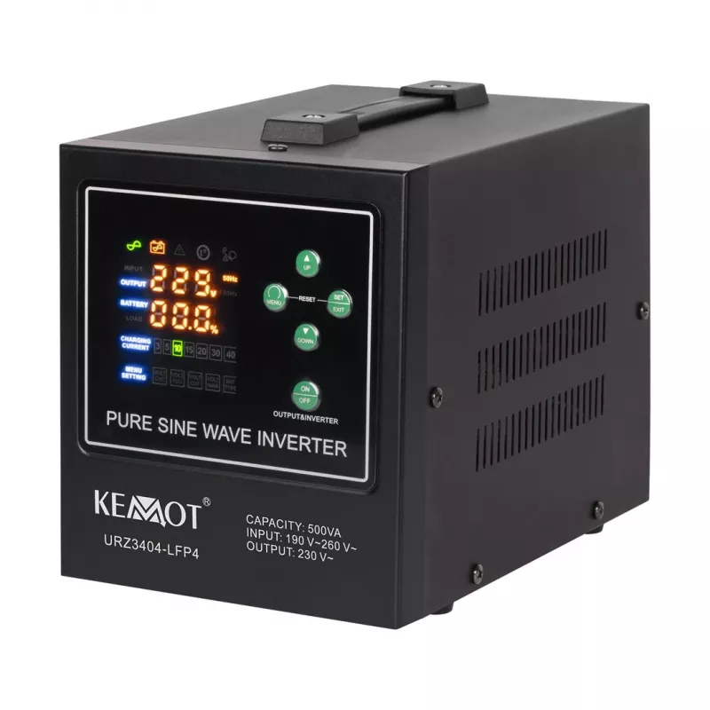 KEMOT PROsinus-500-LFP4 Uninterruptible Power Supply Pure Sine Wave Inverter with Charging Function 12V 230V 500VA/300W