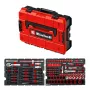 EINHELL-KWB E-Case Tool Case KFZ, 121-Piece (Black/Red, with Tool Set for Hobby Mechanics)
