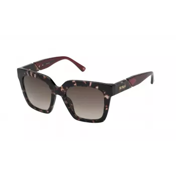 Nina Ricci SNR3185201GQ Women's Sunglasses - Black Acetate Frame with Grey Gradient Lenses, 52mm