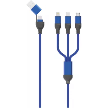 2GO 797360 USB Cable 1.2 m USB A/USB C USB C/Micro-USB B/Lightning Black - Blue