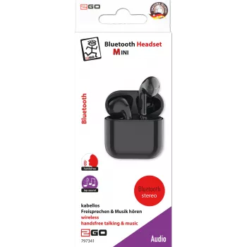 2GO TWS Mini Wireless In-Ear Headphones with Calls/Music, Bluetooth 5.0, Black (797341)