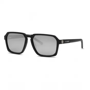 PHILIPP PLEIN SPORT Men's SSP030 Sunglasses - 59/17/145 mm, Black Acetate Frame, Grey Lenses, UV400 Protection