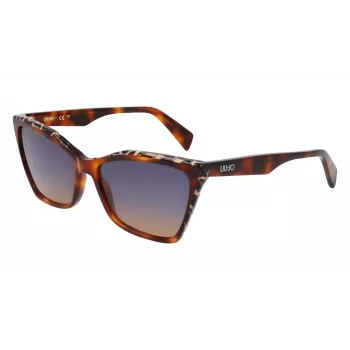 LIU JO Women's Sunglasses LJ796S-245 – Havana Acetate Butterfly Frame with Brown Gradient Lenses, 58/15/135 mm