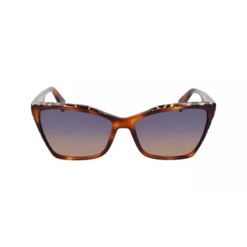 LIU JO Women's Sunglasses LJ796S-245 – Havana Acetate Butterfly Frame with Brown Gradient Lenses, 58/15/135 mm