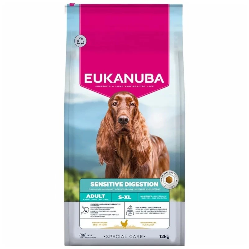 Eukanuba Special Care Sensitive Digestion Dry Dog Food for Adult Small & Medium Breeds, Lamb & Rice, 12 kg