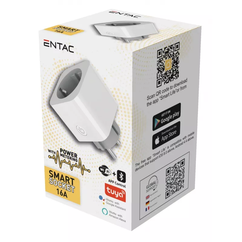 ENTAC WiFi Smart Plug with Energy Monitoring White