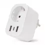 ENTAC Smart WiFi Plug 1x Schuko with 2x USB-A and 1x USB-C, White