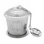 BREDEMEIJER Tea Infuser on Chain with Drip Tray Stainless Steel 191006