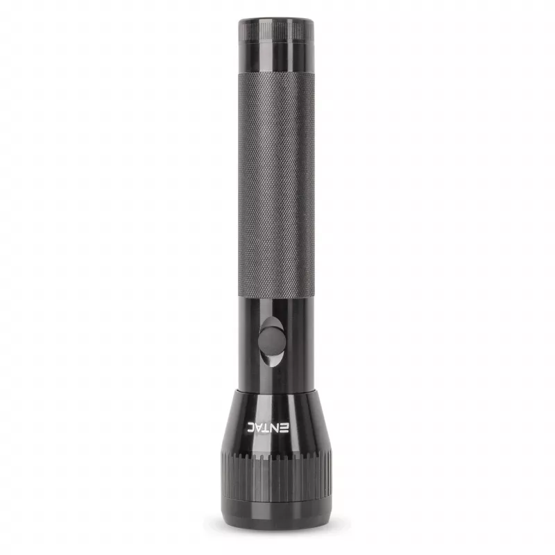 ENTAC EFL-2D-ALU 2D Aluminium Flashlight with Krypton Bulb, 20 Lumens, 60m Beam, IPX4, Silver