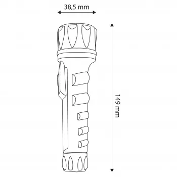 ENTAC EFL-2AA-PL LED Flashlight 2xAA ABS Plastic Black 30 Lumens