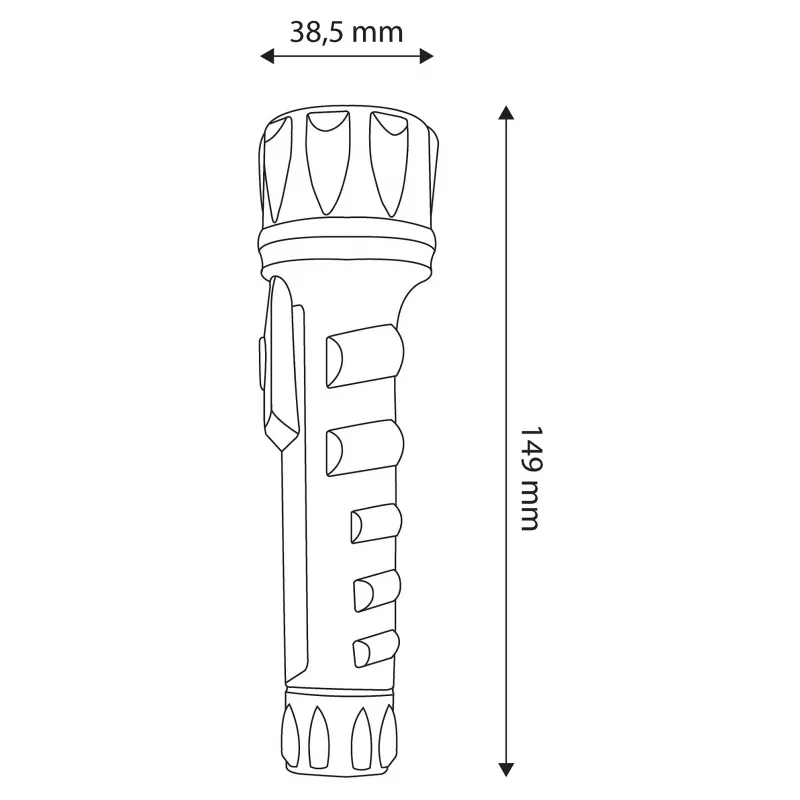 ENTAC EFL-2AA-PL LED Flashlight 2xAA ABS Plastic Black 30 Lumens