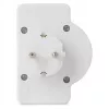 ENTAC Wall Socket Adapter 2x Euro 1x Schuko with Switch White