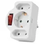 ENTAC Wall Socket Adapter 2x Euro 1x Schuko with Switch White